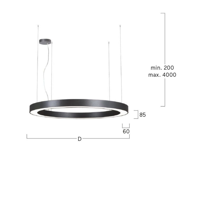 Lightnet - Pendelleuchte LED-Pendelleuchte RP3OBE-830M-D600-K 3000K, schwarz