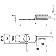DEHN - Presskabelschuh für Cu-Leiter Presskabelschuh PKS 16 10 CUGALSN − 3 Stück