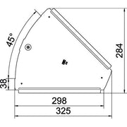 OBO Bettermann - Deckel Bogen für Kabeltragsystem Deckel für 45Grad-Bogen RBD 45 300 DD B300mm, bandverzinkt