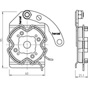 DELTA DORE - Zubehör/Ersatzteile für Tor-/Rollladenantriebe Click-Antriebslager 4015K-16 heroal,links