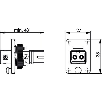 Telegärtner - LWL-Kupplung STX V4 Flanschset 100007622 SC-RJ/2SC Kuppl.SM