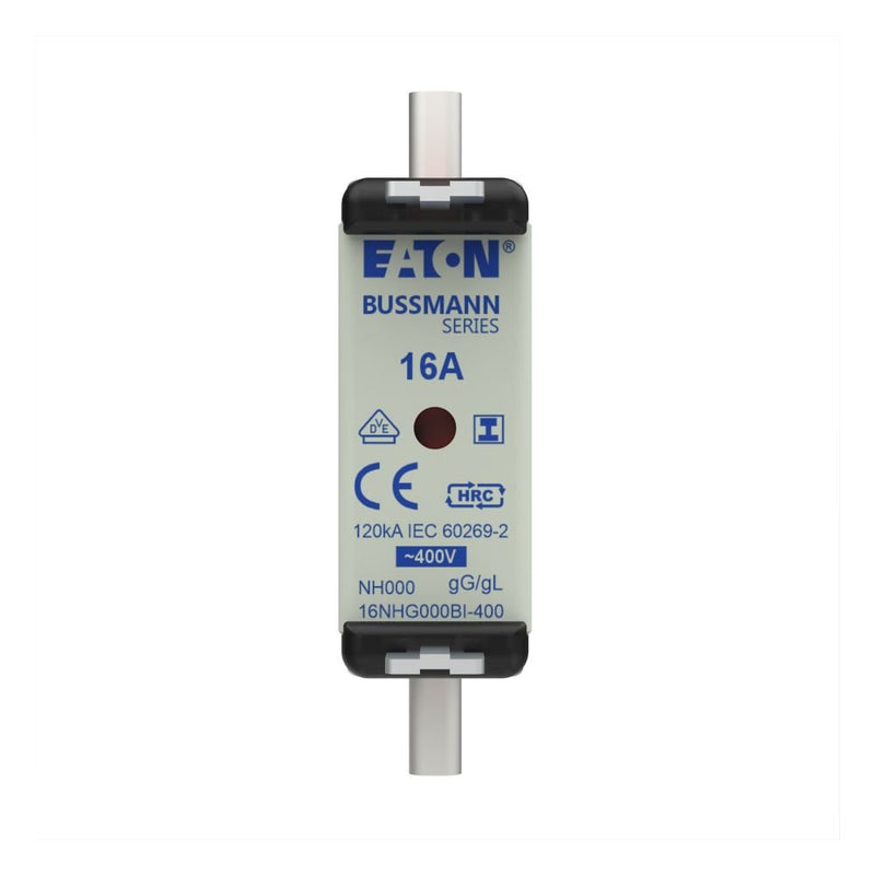 Eaton - Messersicherung Sicherungseinsatz Nieders. 16NHG000BI-400 16A AC 400V 120kA − 3 Stück