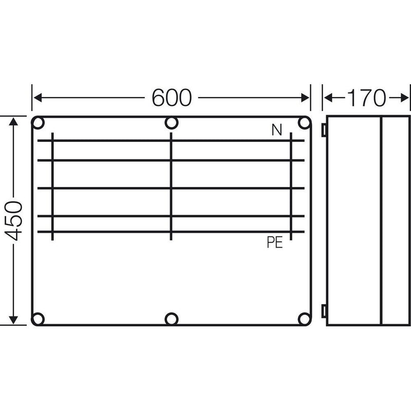Hensel - Sammelschienengehäuse Mi 6655 600x450mm /400A 5pol
