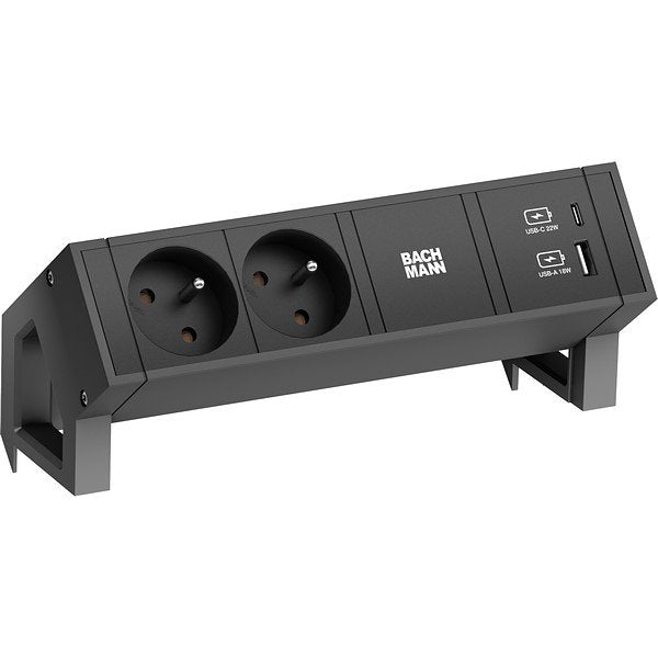 Bachmann - Mehrfachsteckdose Steckdosenleiste 902.980 DESK2 2xUTE 1xUSB