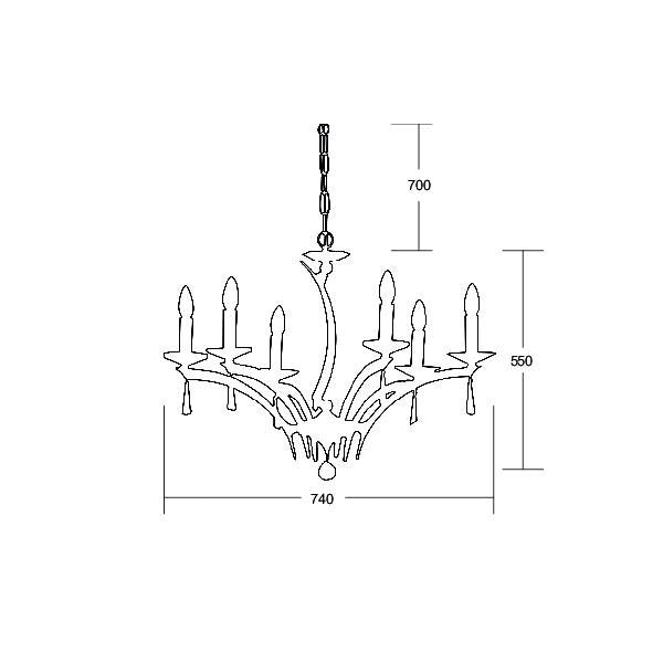 Brumberg Leuchten - Pendelleuchte Krone Stella 00850666 6xE14/40W,schwarzch