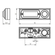 Grothe - Klingeldrücker Klingeltaster AP 1fach ETA 2121A 32x90x18mm, ws