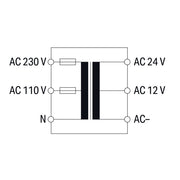 WAGO - Wechselstromversorgung Transformatorstromversorg. 787-974 AC230V, AC12-24V