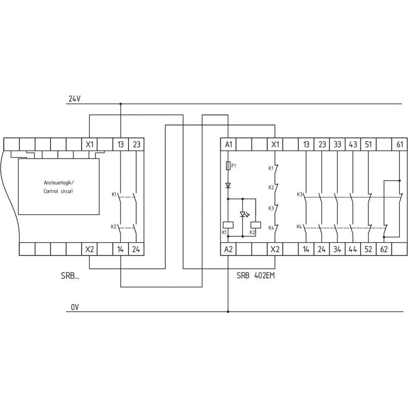 Schmersal - Gerät zur Überwachung von sicherheitsgerichteten Stromkreisen Sicherheits-Relaisbaustein SRB402EM Protect