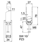 OBO Bettermann - Bügelschelle BS-U2-K-22 ALU 2-fach − 50 Stück