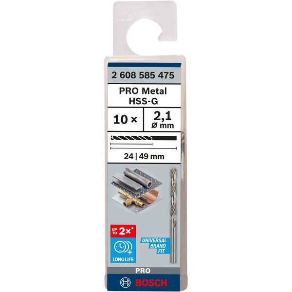 Bosch - Bohrer PRO Metal HSS-G 2608585475 Spiralbohrer 2,1 x