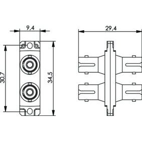 Telegärtner - LWL-Kupplung T-ST-Duplex Kuppl.MM 100007078 Flanschmontage