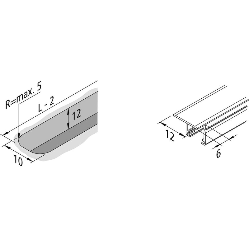 Hera - Mechanisches Zubehör/Ersatzteile für Leuchten 25er Set LED-Einfräsprofil 61500033571 2,95m