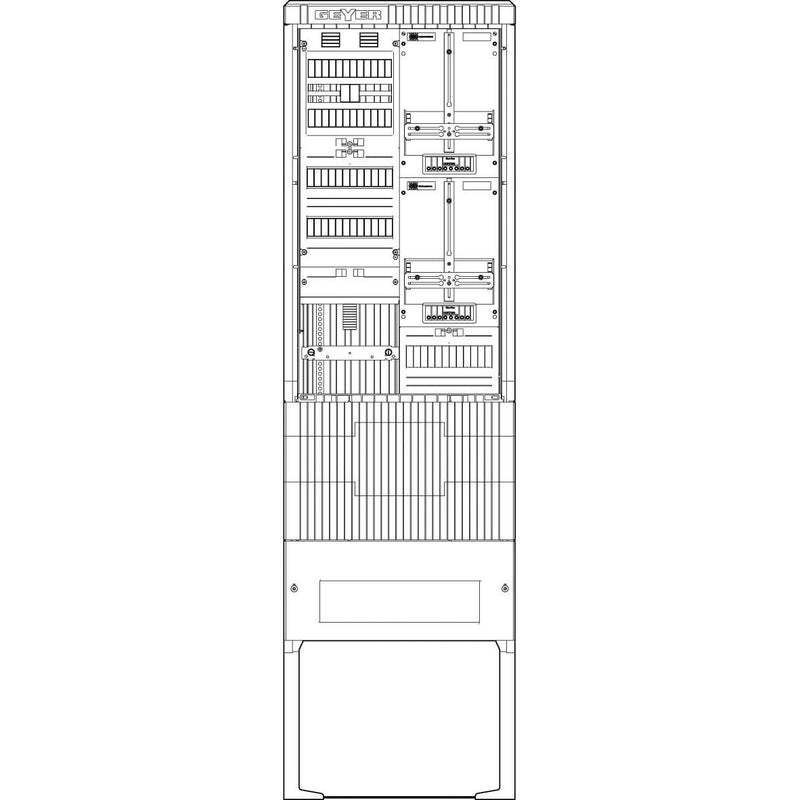 ABN - Zähler-Komplettschrank Zähleranschlusssäule SZ205ZA2400 2 ZP APZ 4pol