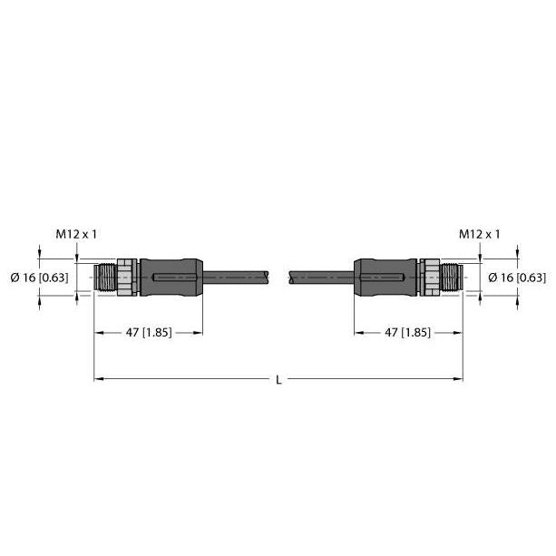 Turck - Rundsteckverbinder, feldkonfektionierbar (Industriesteckverbinder) Verbindungsleitung RSSX-RSSX-8814-5M