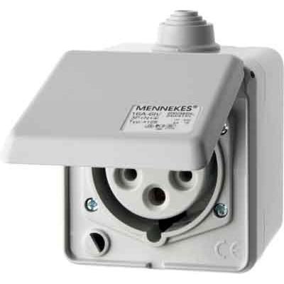 Berker - CEE-Steckdose (IEC 60309) CEE-Steckdose 5-polig Ap 558001 16A m.Klappdeckel