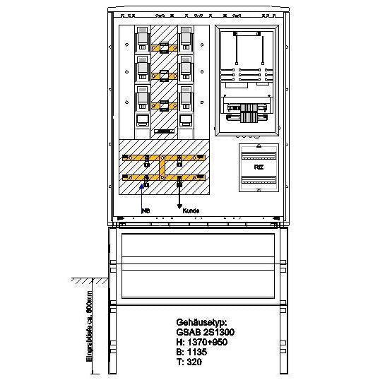 GSAB Elektrotechnik - Zähler-Komplettschrank Wandlermessung 22.W630.001 630A