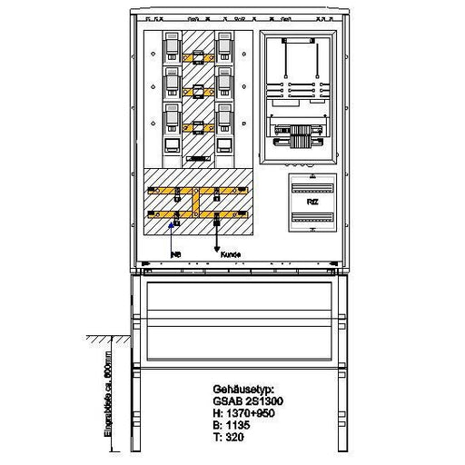 GSAB Elektrotechnik - Zähler-Komplettschrank Wandlermessung 22.W630.001 630A