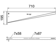 OBO Bettermann - Ausleger für Kabeltragsystem Stielausleger AS 55 71 FT tauchfeuervz. 710mm