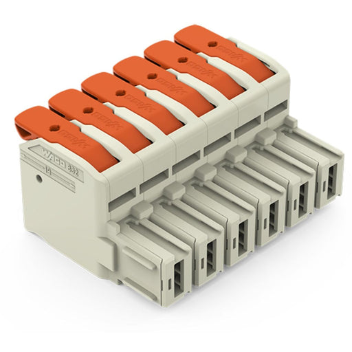 WAGO GmbH & Co. KG - Ein- und mehrpolige Klemmenleiste 1-Leiter-Federleiste,Hebel 832-1106/000-9037 PushinCAGECLAMP,lgr − 10 Stück