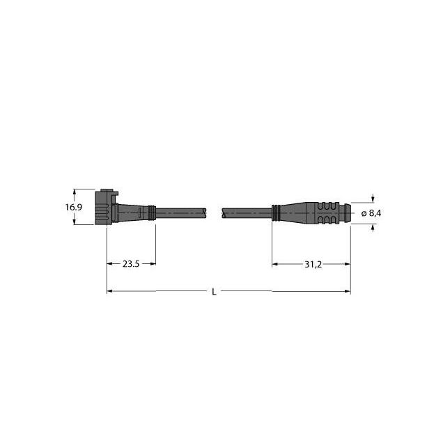 Turck - Konfektioniertes Sensor-Aktor-Kabel Aktuator- u. Sensorleitung PKW3Z-2-PSG3S/TXL PUR − 1 Stück