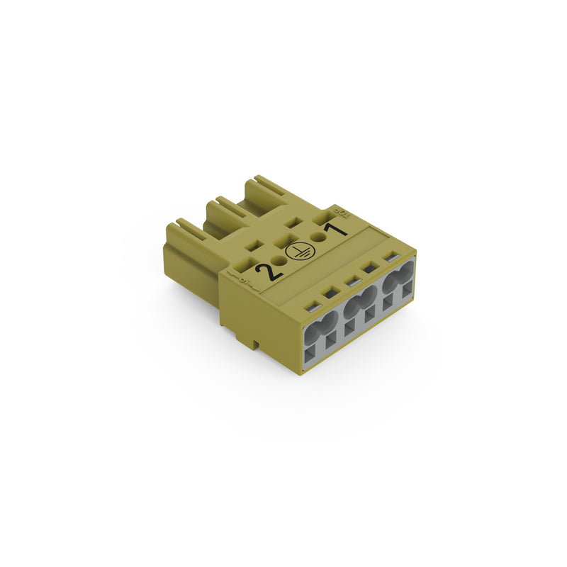 WAGO - Steckverbinder für steckbare Gebäudeinstallation Stecker 3-polig 770-273/073-000 Kod. B,hellgrün − 100 Stück