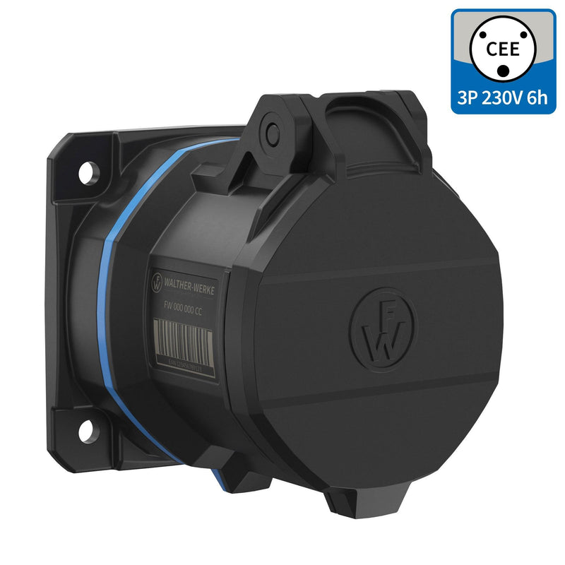 Walther Werke - CEE-Anbausteckdose (IEC 60309) CEE NEO Anbaudose gerade FW430306SK 32A 3P 6h IP54