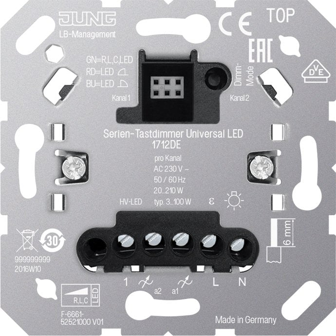 Jung - Dimmer Serien-Tastdimmer 1712 DE Universal LED