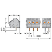 WAGO - Leiterplattenklemme 236-107 2,5mm² − 30 Stück