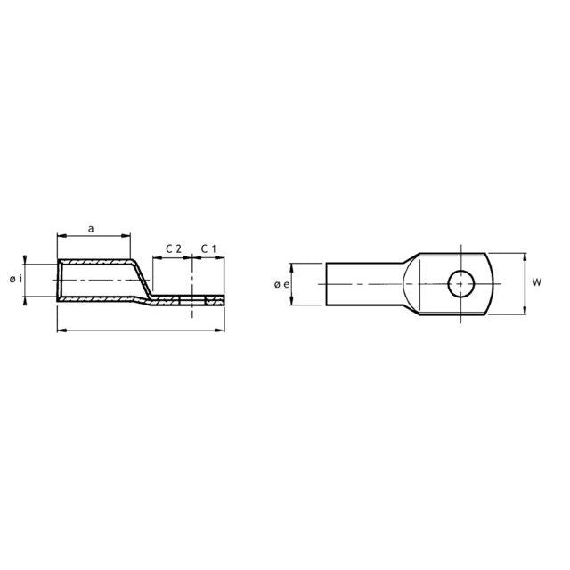 Cimco Werkzeuge - Rohrkabelschuh für Cu-Leiter Rohrkabelschuh 180670 2,5qmm/4mm − 100 Stück