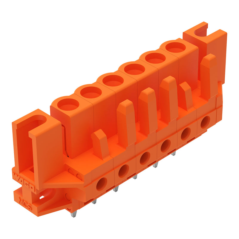 WAGO - Leiterplattensteckverbinder THT-Federleiste gerade 232-166/047-000 Maß 5,08mm,orange − 50 Stück