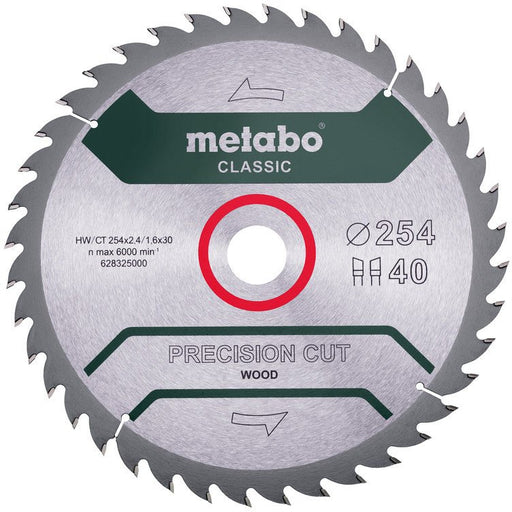Metabowerke - Kreissägeblatt Sägeblatt 254x30mm 628325000 classic precision cut wood