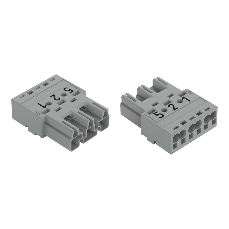 WAGO - Steckverbinder für steckbare Gebäudeinstallation Stecker 3-polig 770-253/081-000 Kod. B,grau − 100 Stück