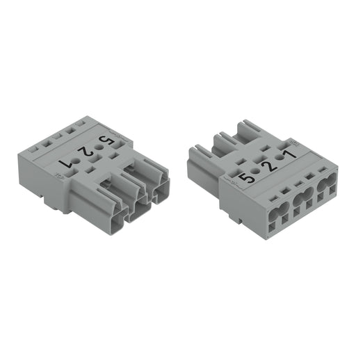 WAGO - Steckverbinder für steckbare Gebäudeinstallation Stecker 3-polig 770-253/081-000 Kod. B,grau − 100 Stück
