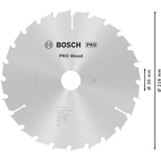 Bosch - Kreissägeblatt PRO Wood Kreissägeblatt, 2608640431 216 x 2 x 30 mm, Z24