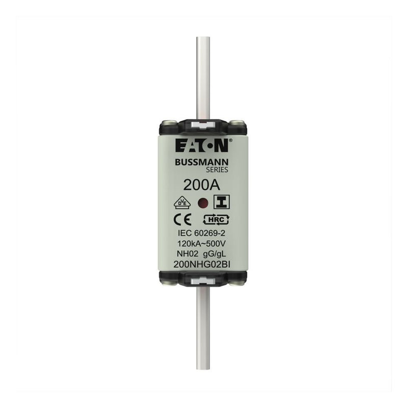 Eaton - Messersicherung Sicherungseinsatz Nieders. 200NHG02BI 200A AC 500V 120kA − 3 Stück