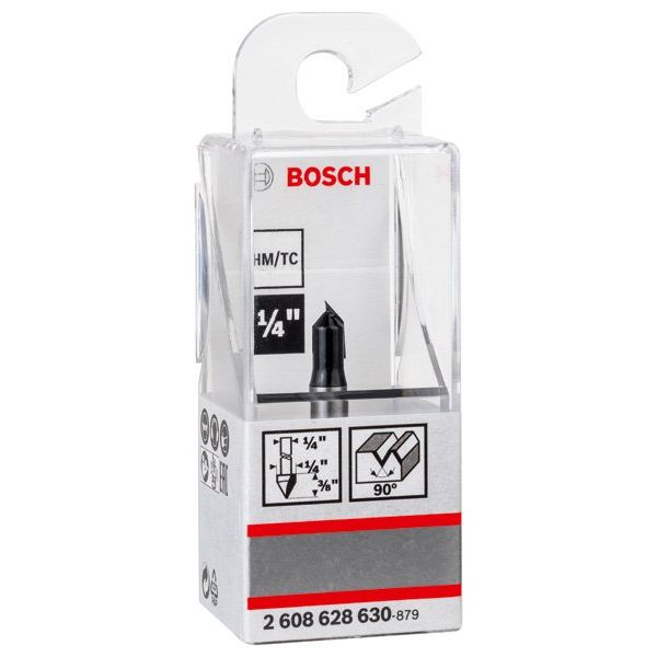 Bosch - Fräser PRO V-Nutfräser, 90° 2608628630 x 1/4, Schaft 1/4
