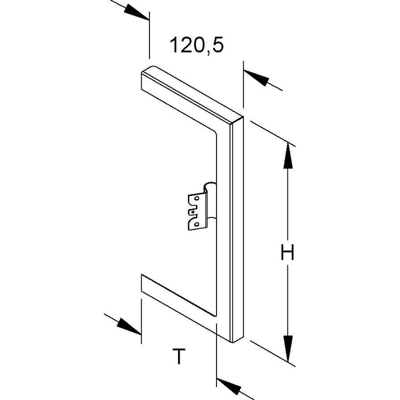 Niedax - Wandanschlussblende für Geräteeinbaukanal GK-Wandabschlussblende re GWBR 213T100 R 254x100mm