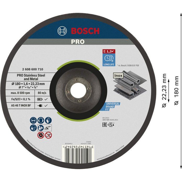 Bosch - Trenn-/Schleifscheibe PRO Stainless Steel and 2608600710 Metal Trennscheibe