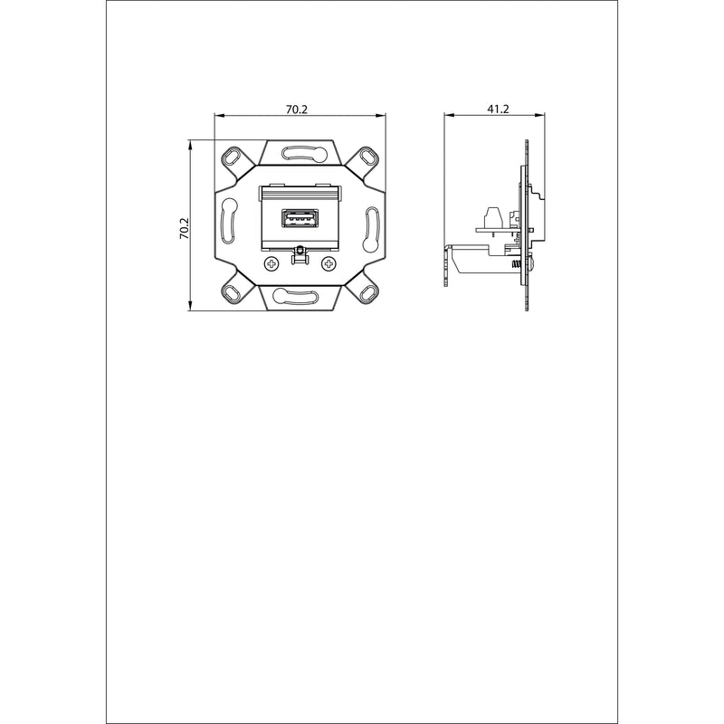 Busch-Jaeger - Einsatz/Abdeckung für Kommunikationstechnik USB-Anschlussdose 0261/13 grau