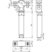 DEHN - Leitungshalter für Blitzschutz Leitungshalter LHZS2023KTD16L85V2A D 16mm L 85mm NIRO