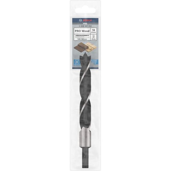 Bosch - Bohrer PRO Wood Holzspiralbohrer, 2608597202 18 x 130 x 180 mm