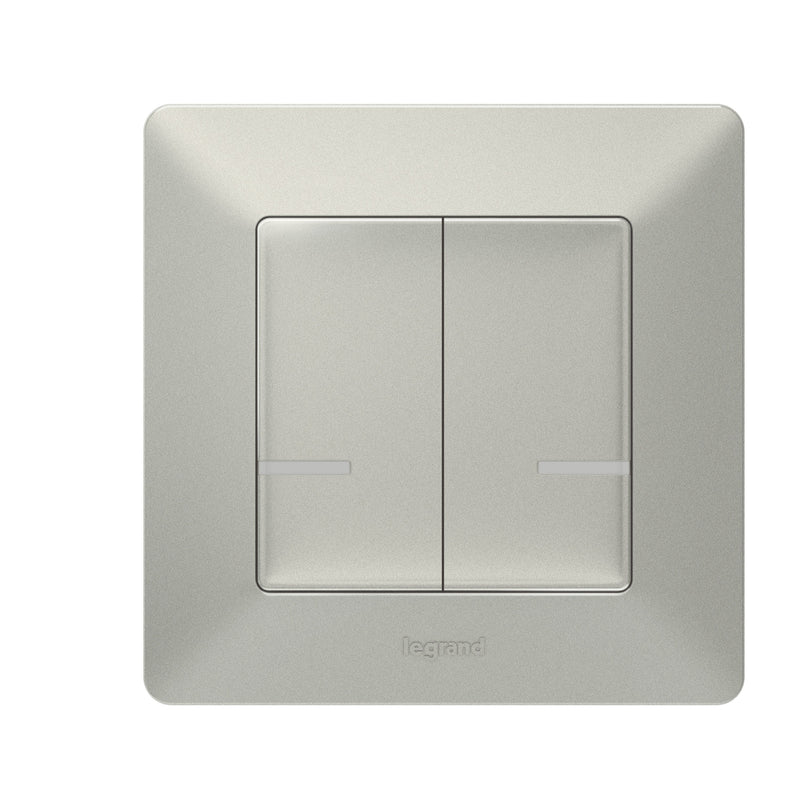 Legrand - Funksender Wandsender 2-Fach Legrand 752387 Aluminium