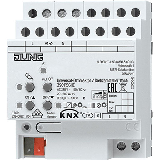 Jung - Bussystem-Dimmaktor KNX Universal-Dimmaktor 3901 REGHE /Drehzahlst. 1fach − 1 Stück