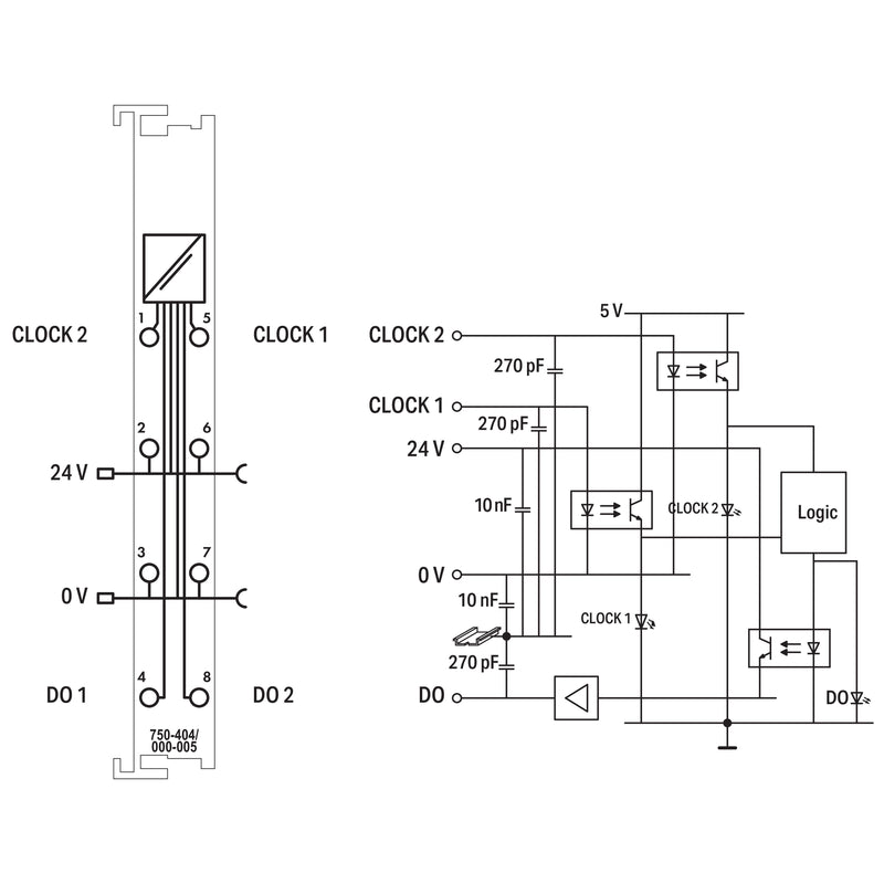 WAGO - Feldbus, Dez. Peripherie - Funktions-/Technologie-Modul 2 Vorwärtszähler 16 Bit 750-404/000-005
