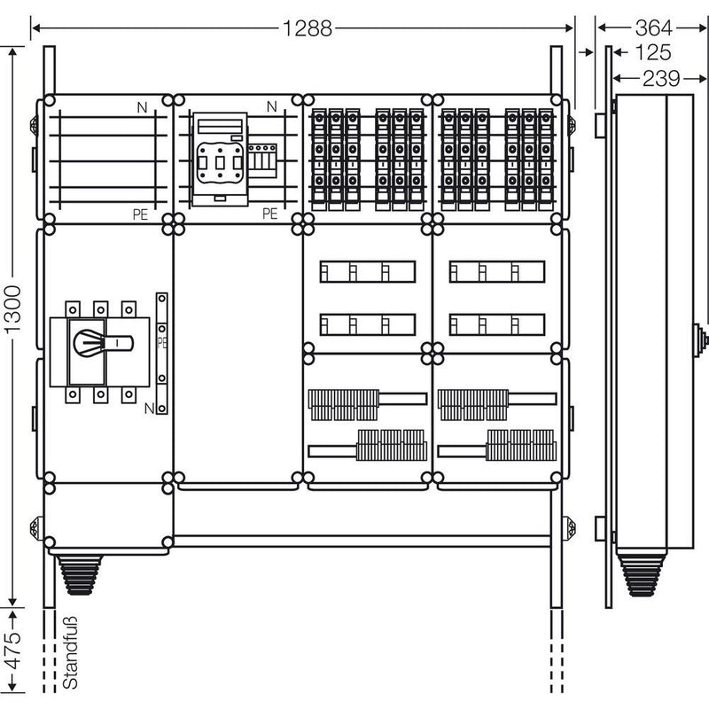 Hensel - Verteilerschrank für Energieversorgung Ladeverteiler Mi EV 11kW 12101 f.12 Ladep. a 11kW