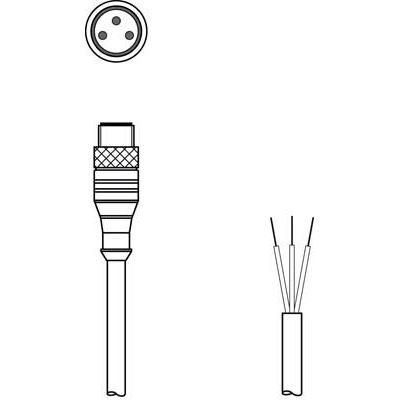 Leuze - Konfektioniertes Sensor-Aktor-Kabel Anschlussleitung KS U-M8-3A-P1-050