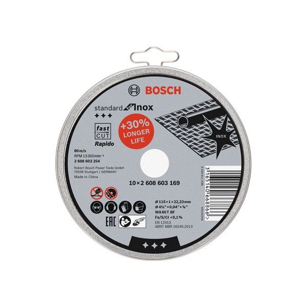 Bosch - Trenn-/Schleifscheibe PRO Stainless Steel and 2608603254 (VE10) Metal Trennscheibe − 10 Stück