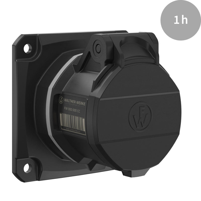 Walther Werke - CEE-Anbausteckdose (IEC 60309) CEE NEO Anbaudose FW411401CC gerade 16A 4P 1h − 10 Stück