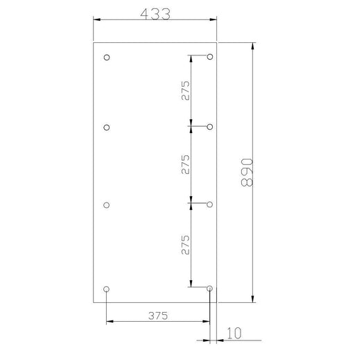 GSAB Elektrotechnik - Montageplatte für Verteilergehäuse 2/3-Montageplatte 1M2-3-1000 für 1S1000