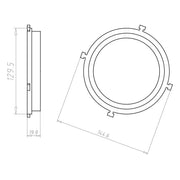 Kaiser - Zubehör/Ersatzteile für Leuchteneinbaugehäuse Frontteil HaloX 100 1281-11 DA vario f. O-Beton